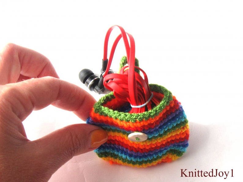 Case for headphone rainbow Cover crochet case rainbow Etsy