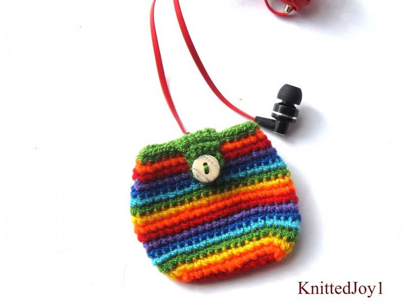 Case for headphone rainbow Cover crochet case rainbow Etsy