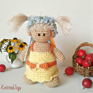 Crochet doll Forget-me-not  Ukraine dolls flowers doll  Crochet Wreath Toy amigurumi