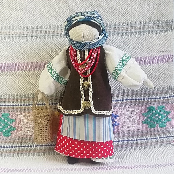 Fabric doll rag doll naive art in ukrainian folklore style Primitive Doll fabric dolls  folk doll eco toys Interior, decorative doll