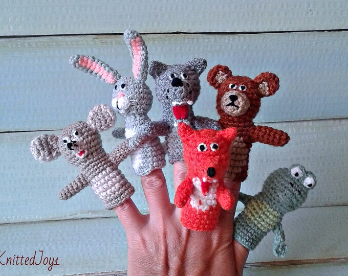 Crochet Finger Puppets Finger Puppets Finger Toys Crochet Toy Set 6 Pcs