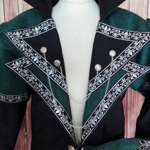 Fantasy jacket, gothic frock coat, warrior livery, coat, overcoat, two-tone jacket, steampunk, larp, larp, nerd boyfriend gift