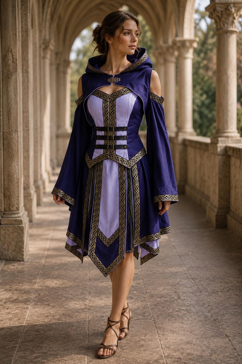 celtic dress Dress: Elegant Celtic Knot Halter Black & White / XL Mythrojan Womens Renaissance Costume Medieval Traditional Irish Celtic Dress is a beautifully crafted two CELTIC FOREST | Medieval Celtic