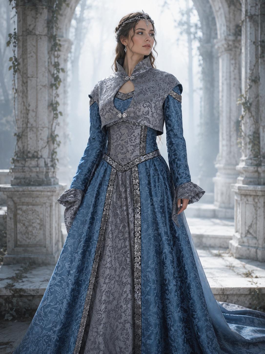 Blue Celtic Wedding Dress