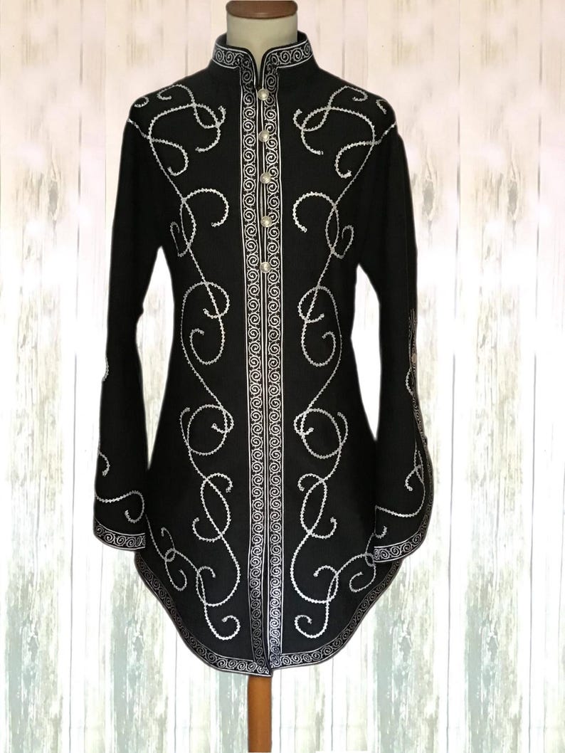 Fantasy Noble Tunic in Heavy Cotton – Custom Made LARP Prince Costume with Elvish Embroidery image 7