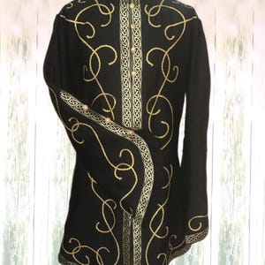 Fantasy Noble Tunic in Heavy Cotton – Custom Made LARP Prince Costume with Elvish Embroidery image 9