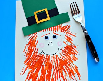 Plantilla de artesanía de duende con estampado de tenedor