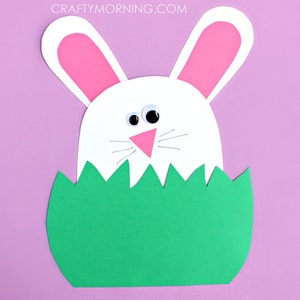 Bunny Hiding in the Grass Craft Template