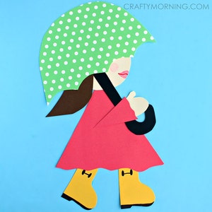 Girl in Rain Boots Craft Template