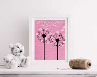 Printable Mother's Day Dandelion Fingerprint Printable Craft