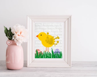 Easter Chick Handprint Printable