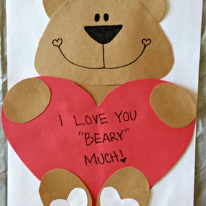 Love You Beary Much Craft Template Etsy Love You Beary Much Craft Template Etsy