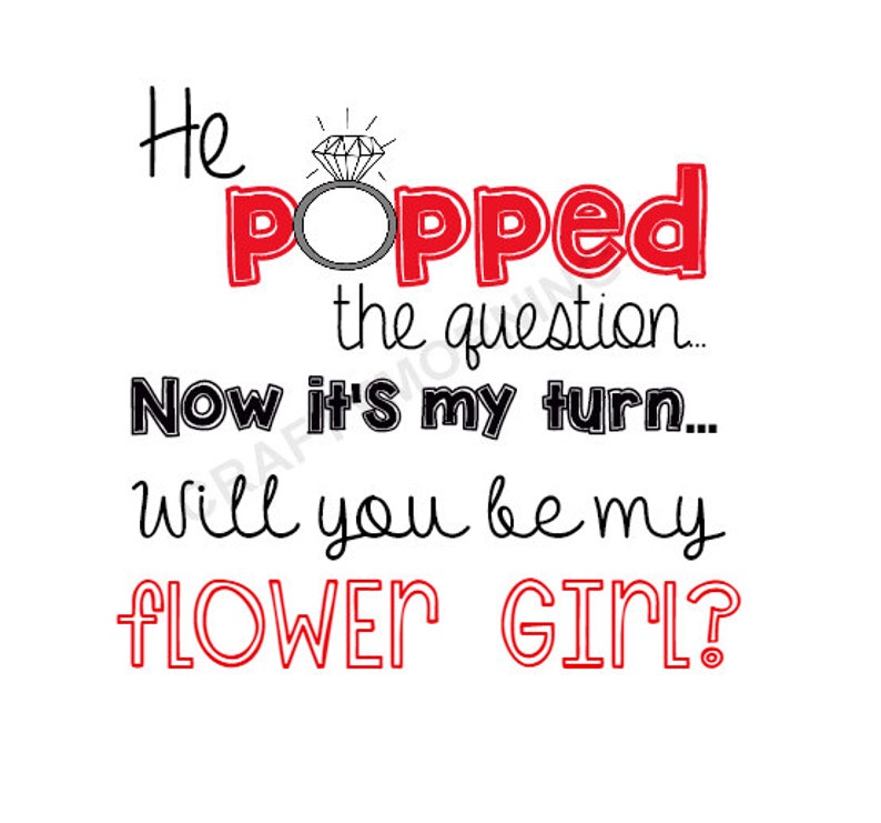 Red He Popped the Question Printables matron of Honor Flower - Etsy