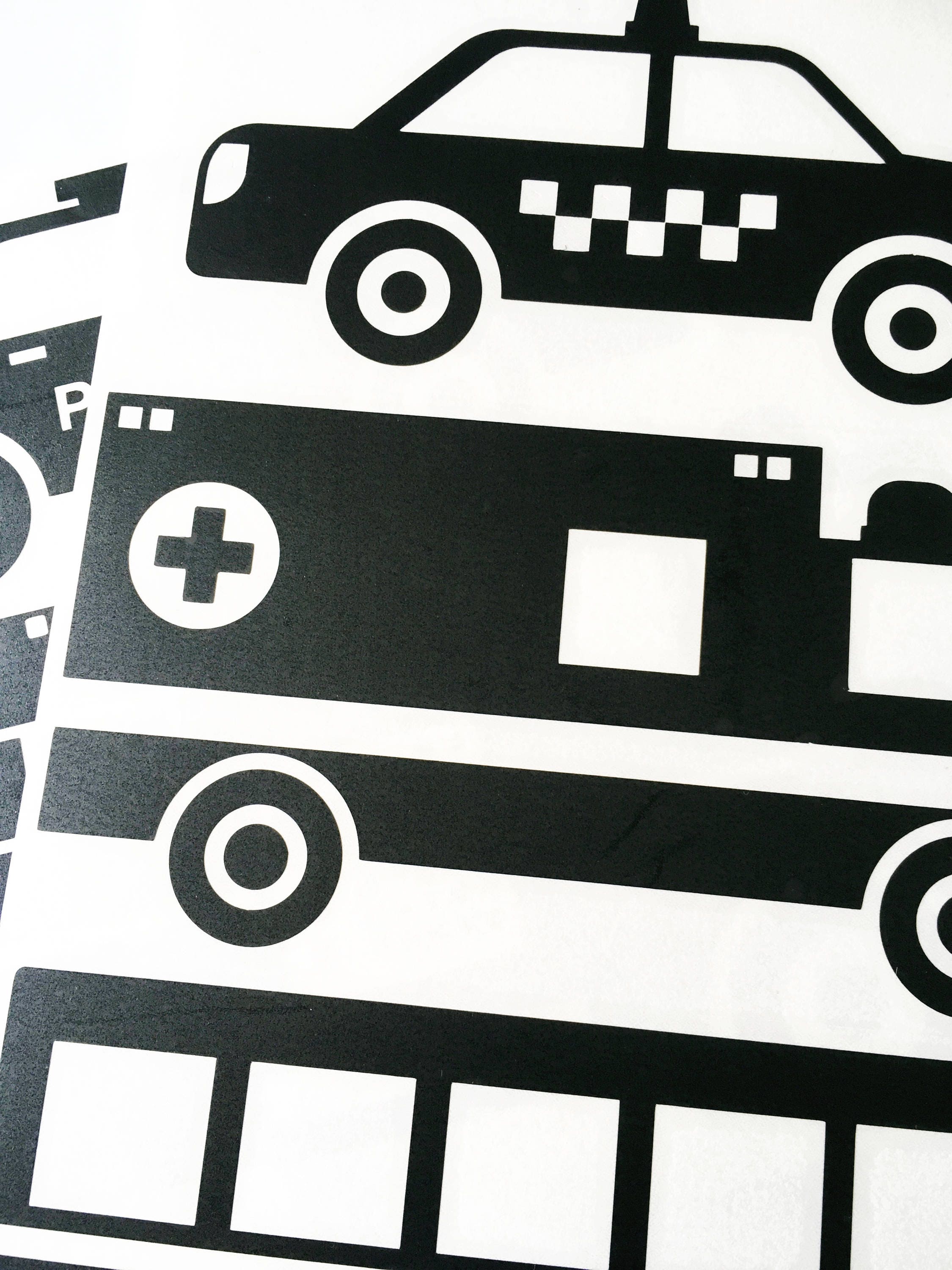 Emergency vehicles wall decals Cars wall stickers Police Etsy