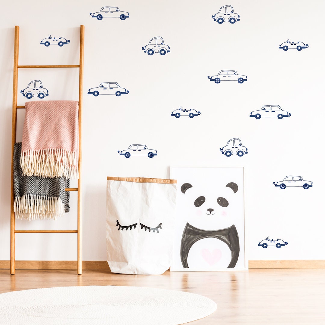 Vintage Cars Wall Decals Nursery Car Decor Retro Car Wall Stickers Baby Boy Nursery Vintage Car Nursery Toddler Boy Room Decor