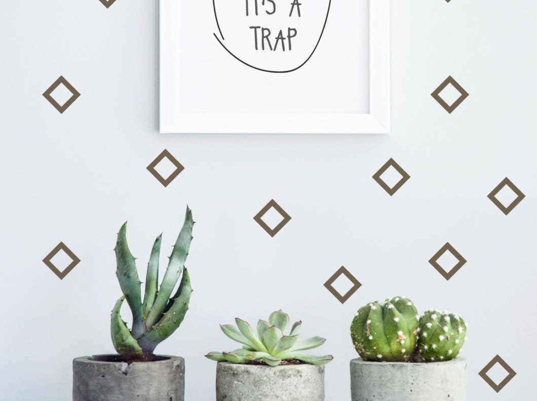 Diamond geometric diamond wall decal geometric wall decal Etsy