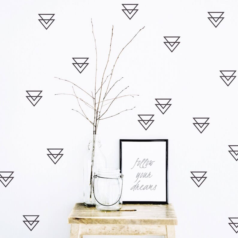 Geometric Wall Decal Gold Triangle Wall Decal Gold Wall Etsy