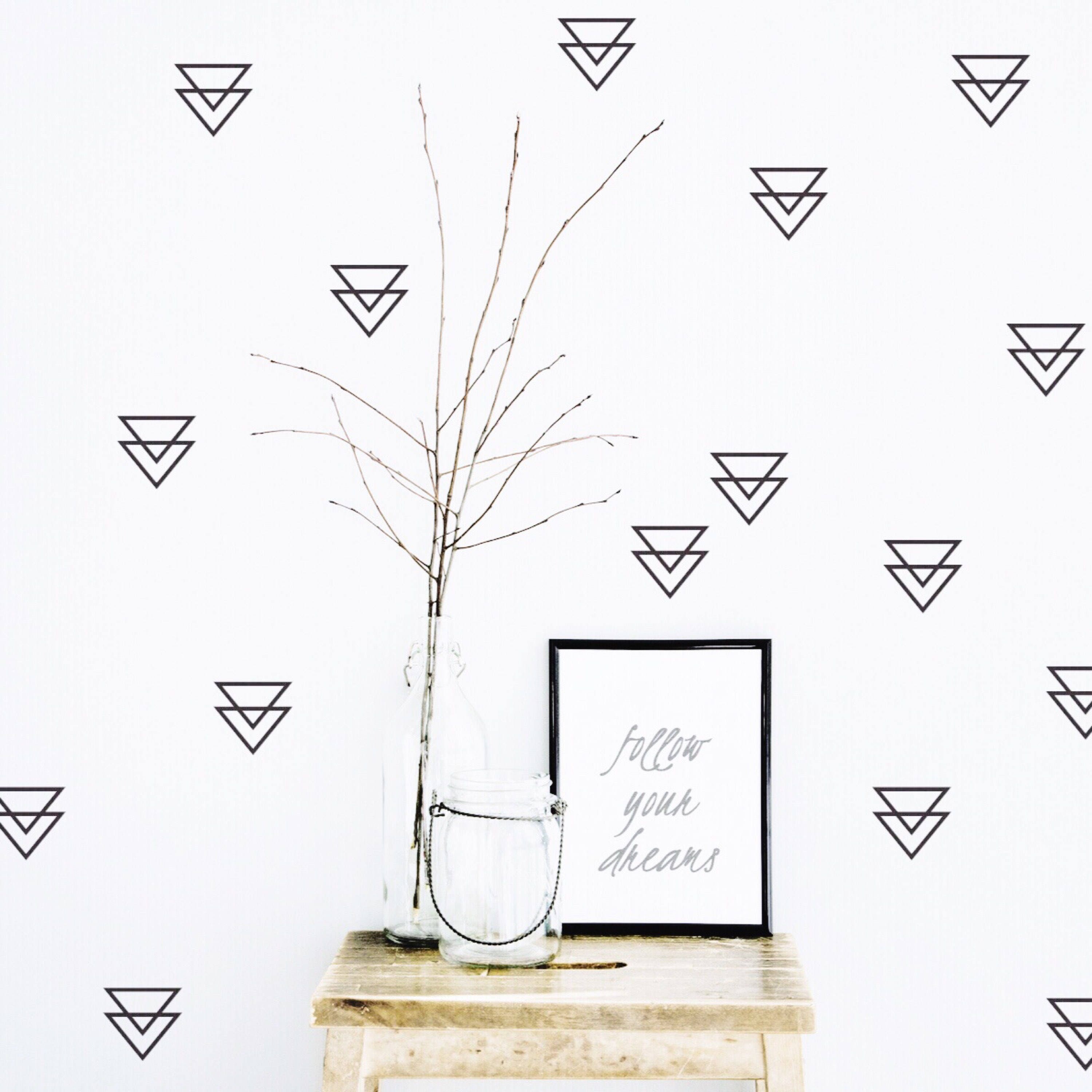 Geometric Wall Decal Gold Triangle Wall Decal Gold Wall Etsy