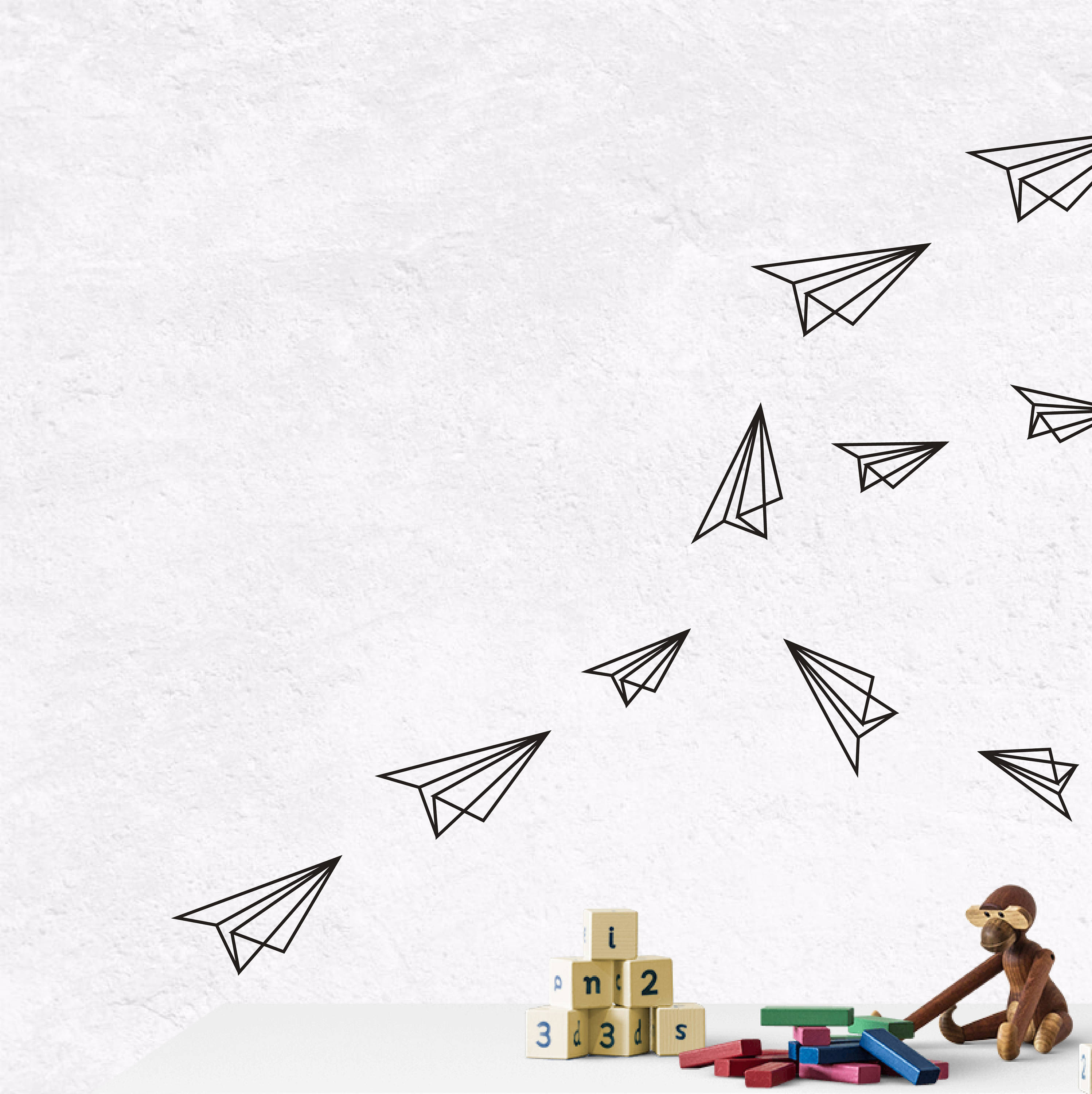 Airplane Wall Decals Origami Paper Planes Airplane Nursery Etsy