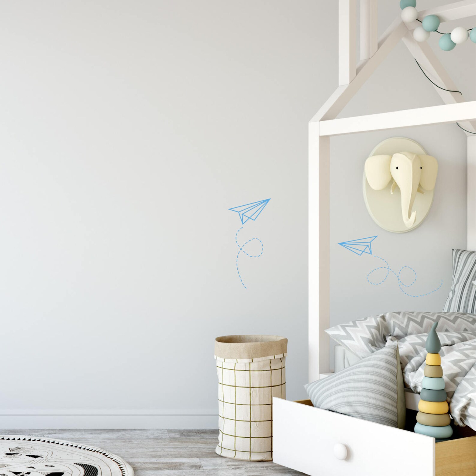 Paper Airplane Wall Decal Paper Airplane Vinyl Wall Sticker Etsy