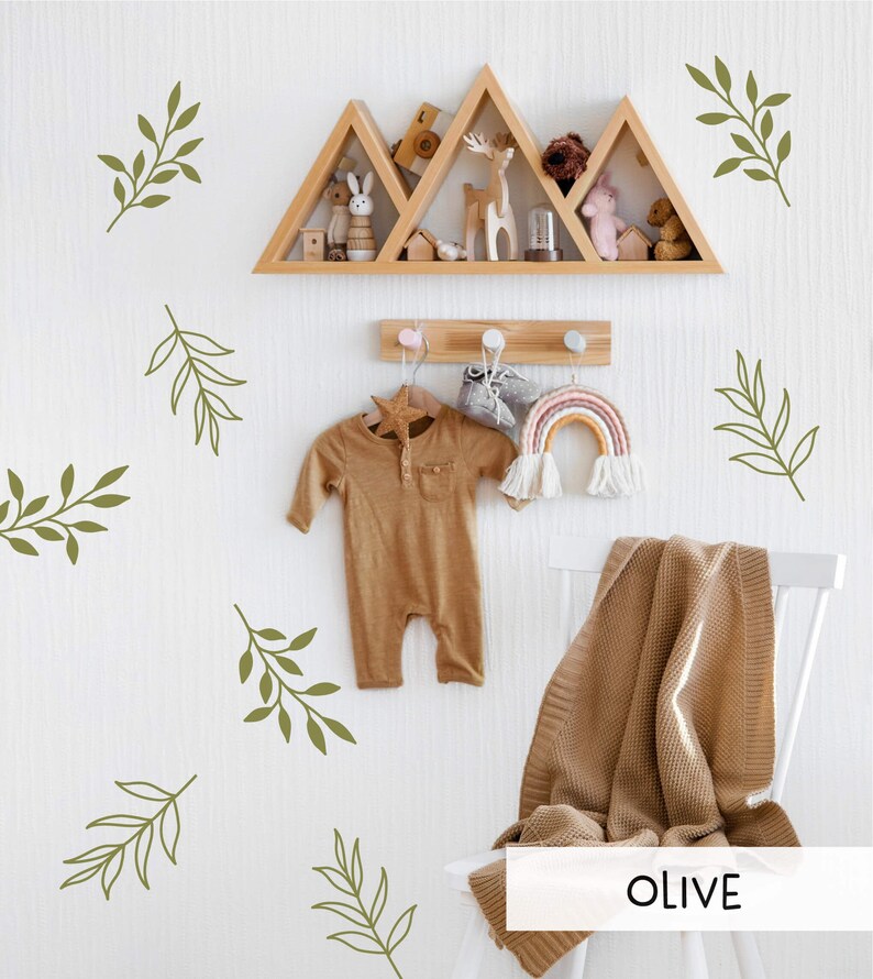 Leaf Wall Decal Greenery Wall Stickers Botanical Nursery Etsy