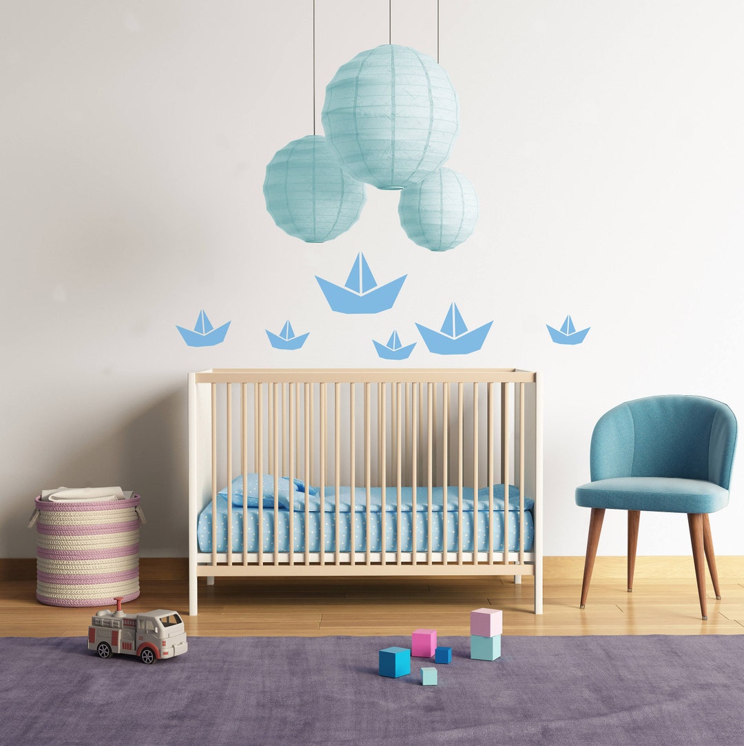 Sailboat Nautical Vinyl Wall Decal Paper Boat Wall Decor Etsy