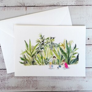 Aquarelle imprimée, carte postale, illustration jeunesse, aquarelle nature paysage, illustration enfants, plantes illustration