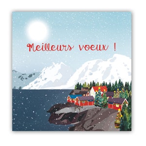Postkarte besten Wünsche, Illustration gute jahr, Postkarte Party, Winter Landschaft Karte, Schnee bergkarte, Abbildung Schnee