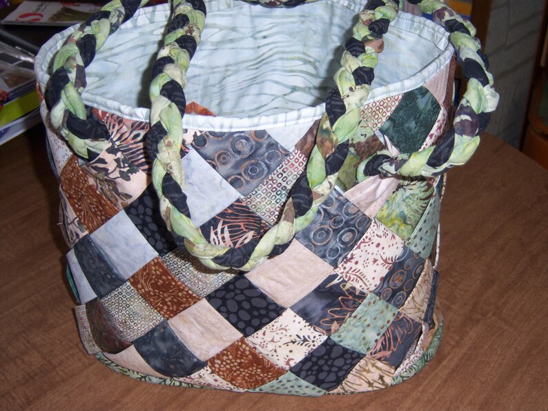 Large Woven Tote Bag. Made to Order in Specific Colorways. Batik Cotton
