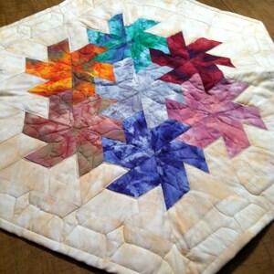 Trapezoid Table Topper  25"x25"  Made with Beautiful Tone on Tone fabrics