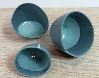 Hand Made Beach Inspired Porcelain Pebble Vessels Set Of 3