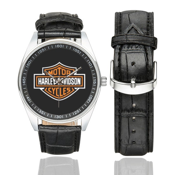 PERSONALISED Men's GENUINE Leather Strap Watch