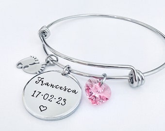 Bracciale Neomamma, Regalo Neomamma, Bracciale Nome, Bracciale Personalizzato