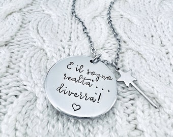 Collana Bacchetta Magica, Collana Esprimi Un Desiderio, Collana Personalizzata,