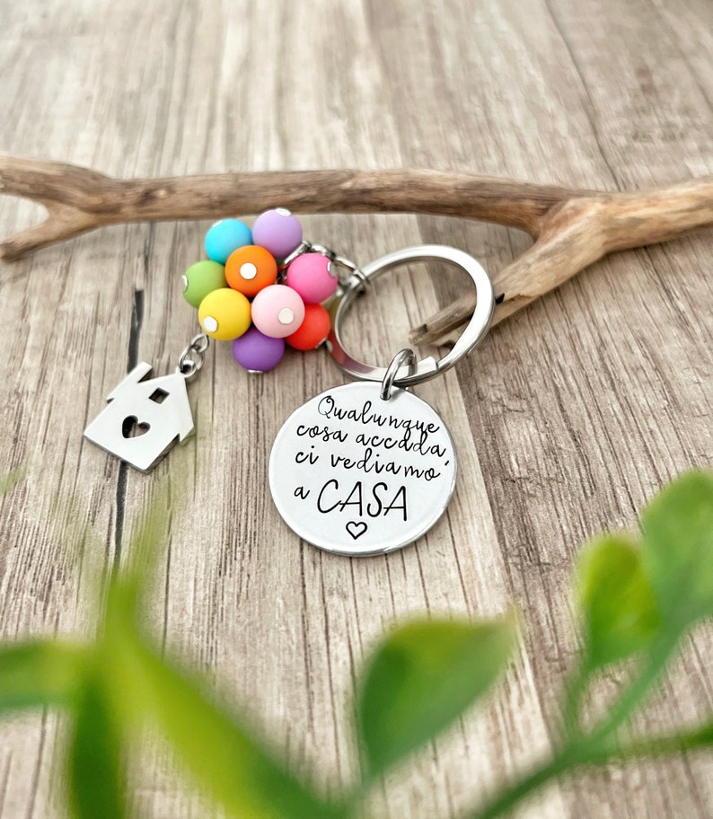 New Home Custom Keychain,Newlywed Custom Keychain, Personalized Anniversary Keychain, Up Inspired Keychain image 5