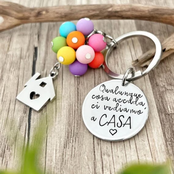 Portachiavi Personalizzato Inaugurazione Casa: Regalo Unico Con Ciondolo A Forma Di Casa In Argento