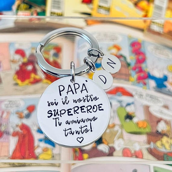 Portachiavi Commemorativo Per Papà Con Ali D'Angelo – Regalo Di Simpatia In Acciaio Inossidabile - 3