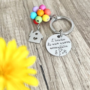 New Home Custom Keychain,Newlywed Custom Keychain, Personalized Anniversary Keychain, Up Inspired Keychain image 2