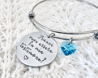 Bracciale Per Testimoni Di Nozze Con Monogramma - Regalo Per Damigelle In Perle Imitazione - Colorato E Personalizzabile - 4