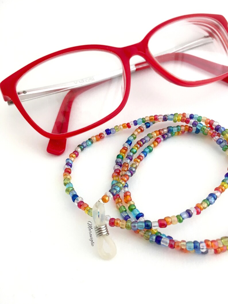 Beaded Eyeglass Holder Eyeglass Chain Eyeglass Leash Etsy