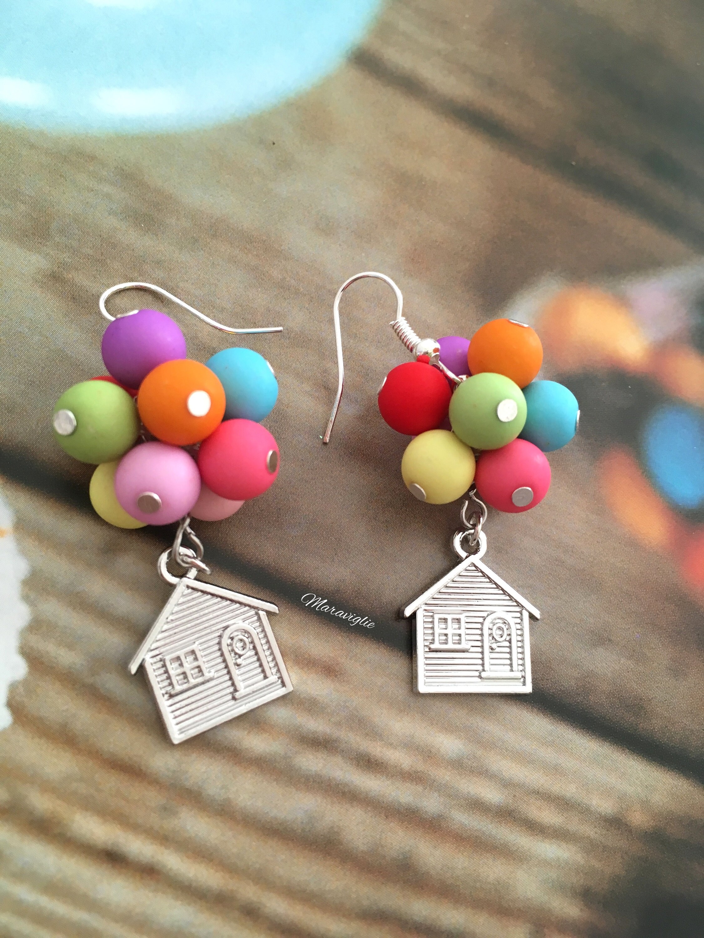 Up Earrings, Disney Inspired Jewelry, Balloon House Earrings, Up, Adv…