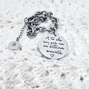 Custom Quote Bracelet, Personalized Bracelet, Custom Chain Bracelet, Custom Dog Tag Bracelet, Personalized Bracelet, Iniziale