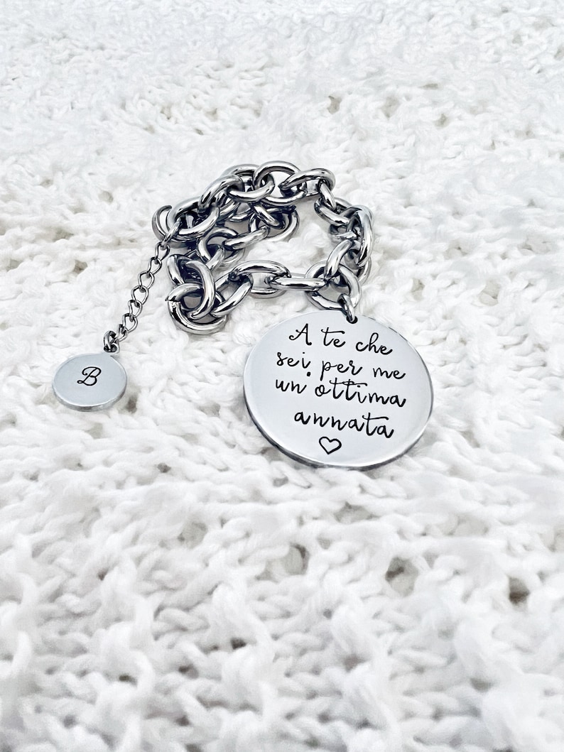 Custom Quote Bracelet, Personalized Bracelet, Custom Chain Bracelet, Custom Dog Tag Bracelet, Personalized Bracelet, Iniziale