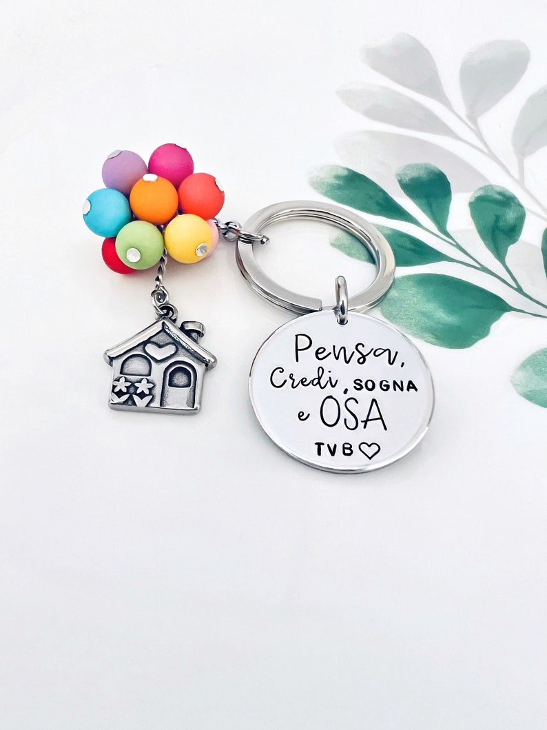 New Home Custom Keychain,Newlywed Custom Keychain, Personalized Anniversary Keychain, Up Inspired Keychain image 6