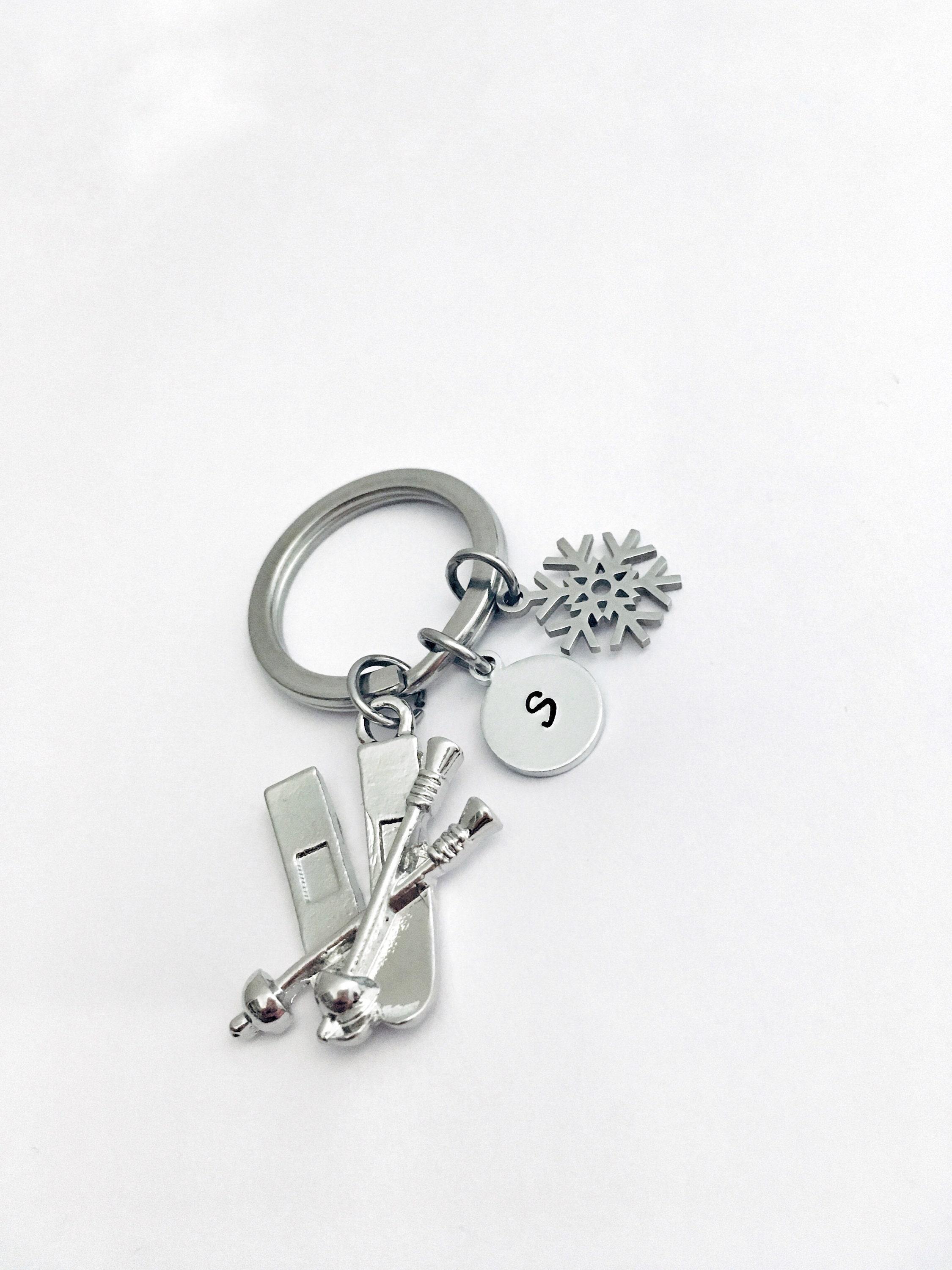 Portachiavi Sci Portachiavi Neve Portachiavi Iniziale Etsy