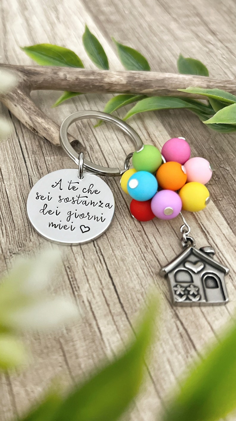 New Home Custom Keychain,Newlywed Custom Keychain, Personalized Anniversary Keychain, Up Inspired Keychain image 10