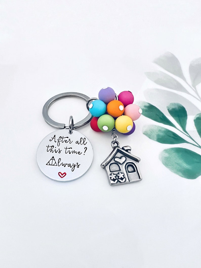 New Home Custom Keychain,Newlywed Custom Keychain, Personalized Anniversary Keychain, Up Inspired Keychain image 3