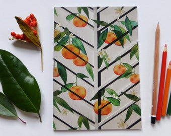 Recycled A5 Lined Notebook, Orange Tree