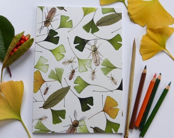 Recycled A5 Lined Notebook, Beetle Scatter