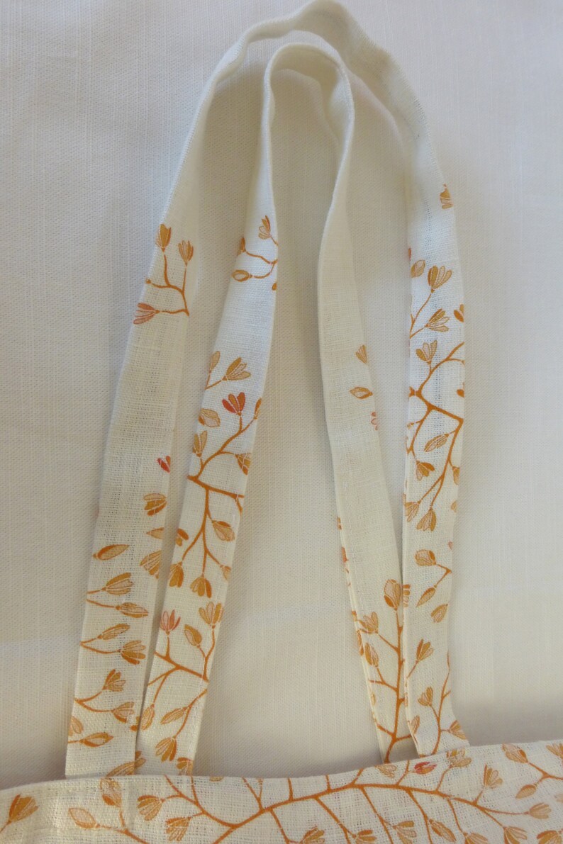 Magnolia Blossoms Tote Shopping Bag Linen Tote Bag Linen Shopping Bag